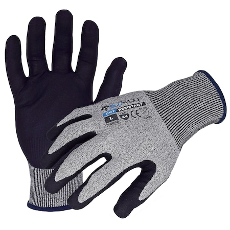 Azusa Safety Cut Resistant Work Gloves, Cut Level A4 , Dipped , Nitrile , Ultra-Fine Micro-Foam , L 1 PR BW4040